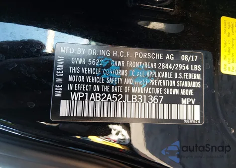 2018 Porsche Macan S из США, поврежденный, VIN WP1AB2A52JLB31367